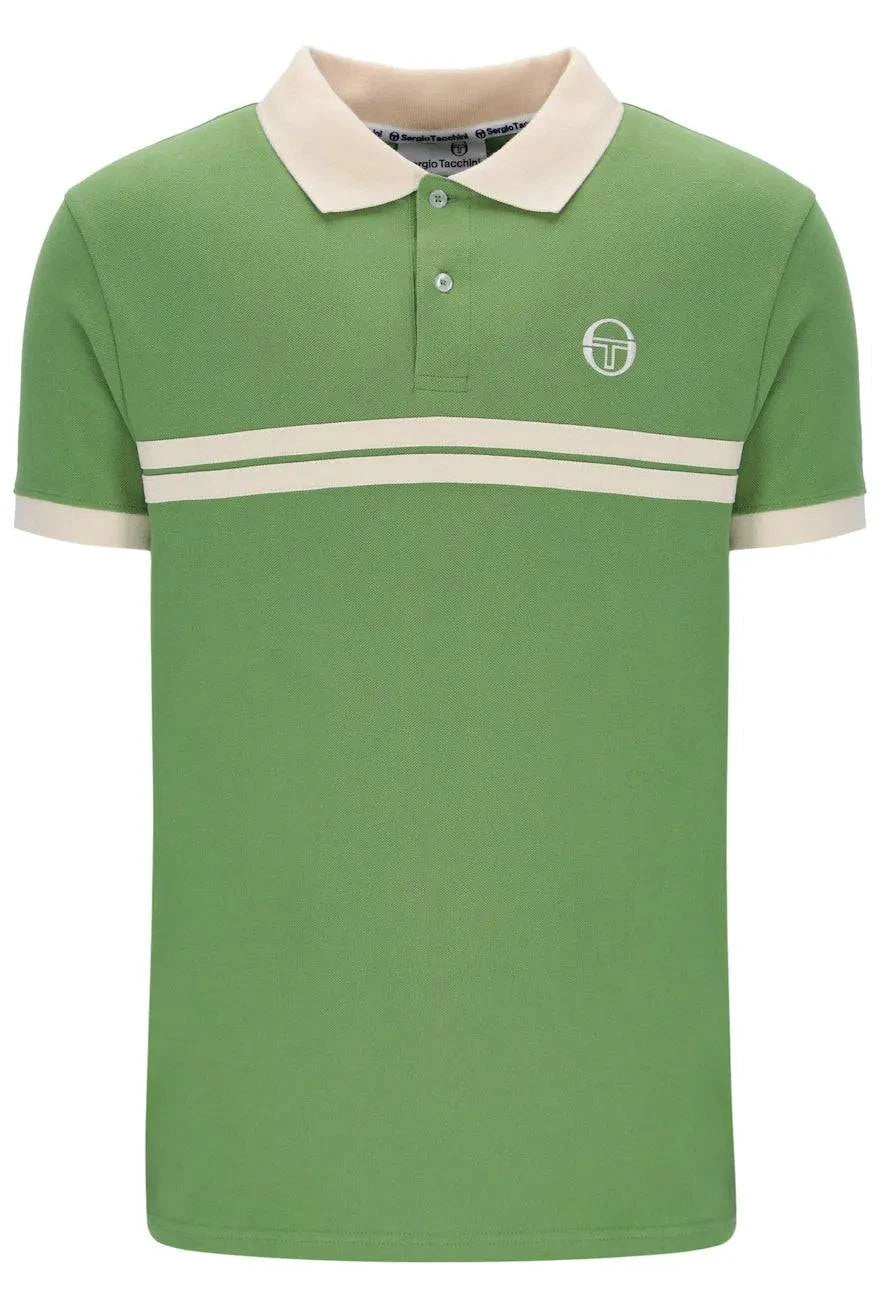 Sergio Tacchini Supermac Polo Shirt Jade Green/Pearled ivory - RD1 Clothing