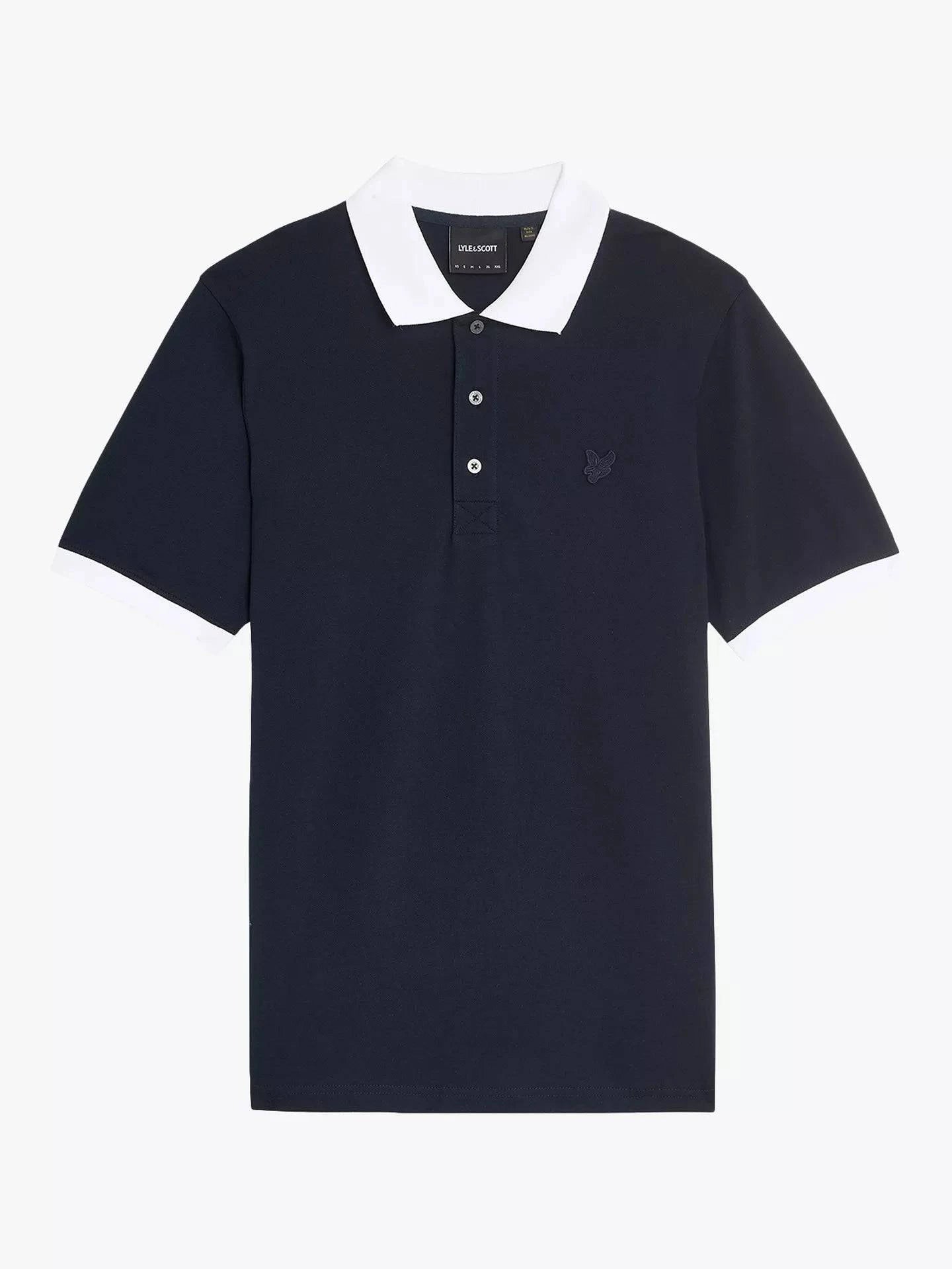 Lyle & Scott Superfine Ringer Polo Shirt Navy - RD1 Clothing