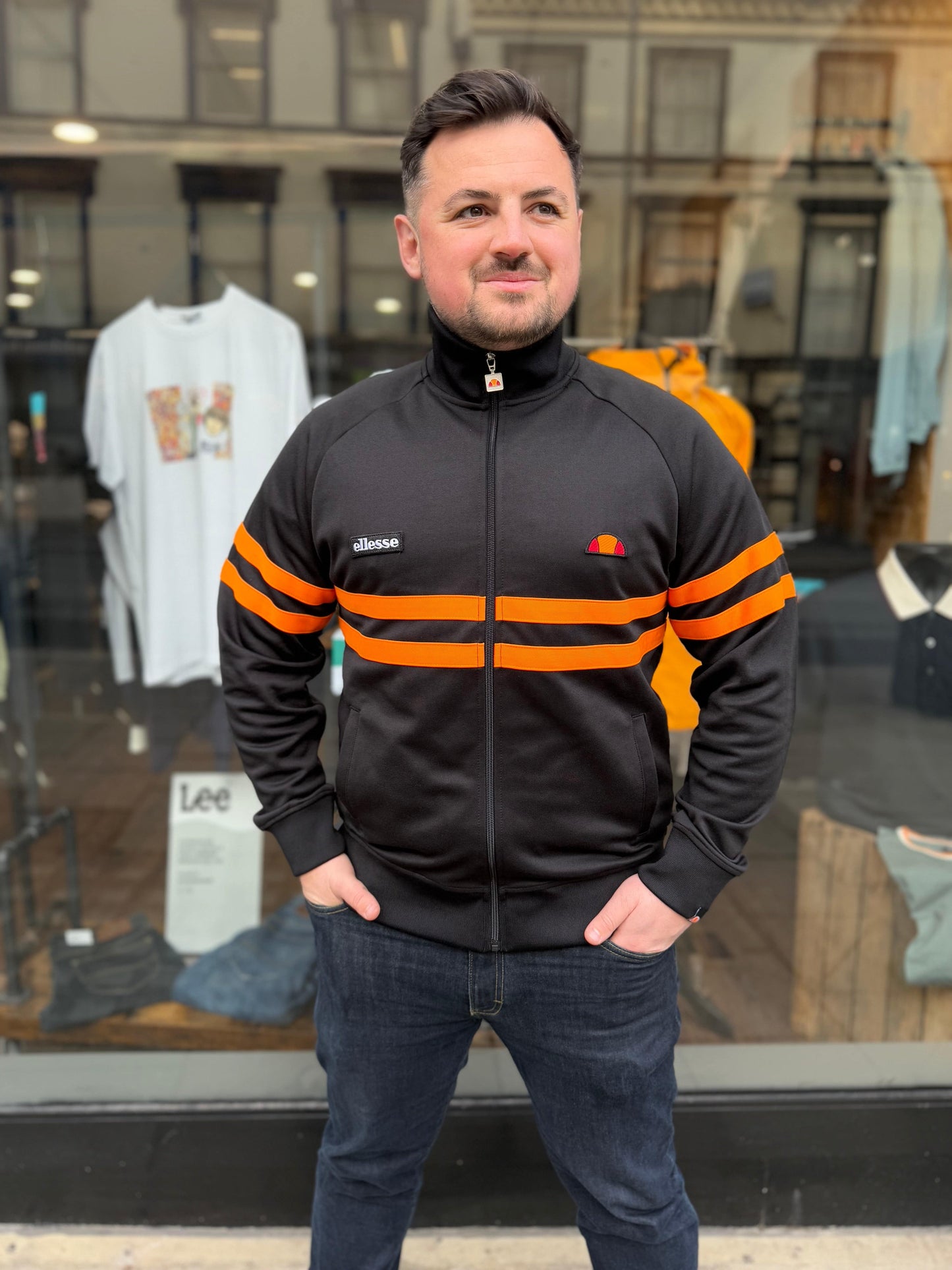Ellesse Rimini Track Top Black/Orange - RD1 Clothing