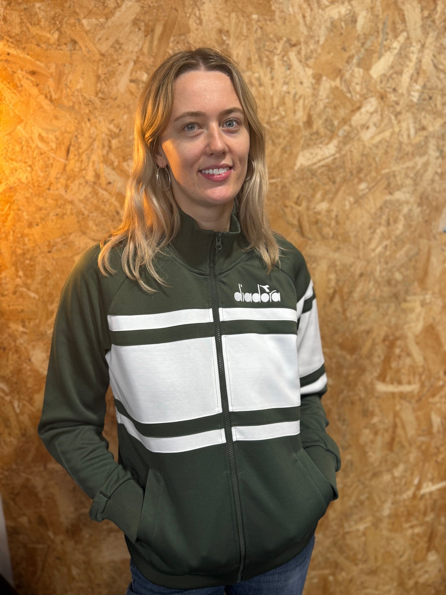 Diadora 80's Track Top Green Rifle