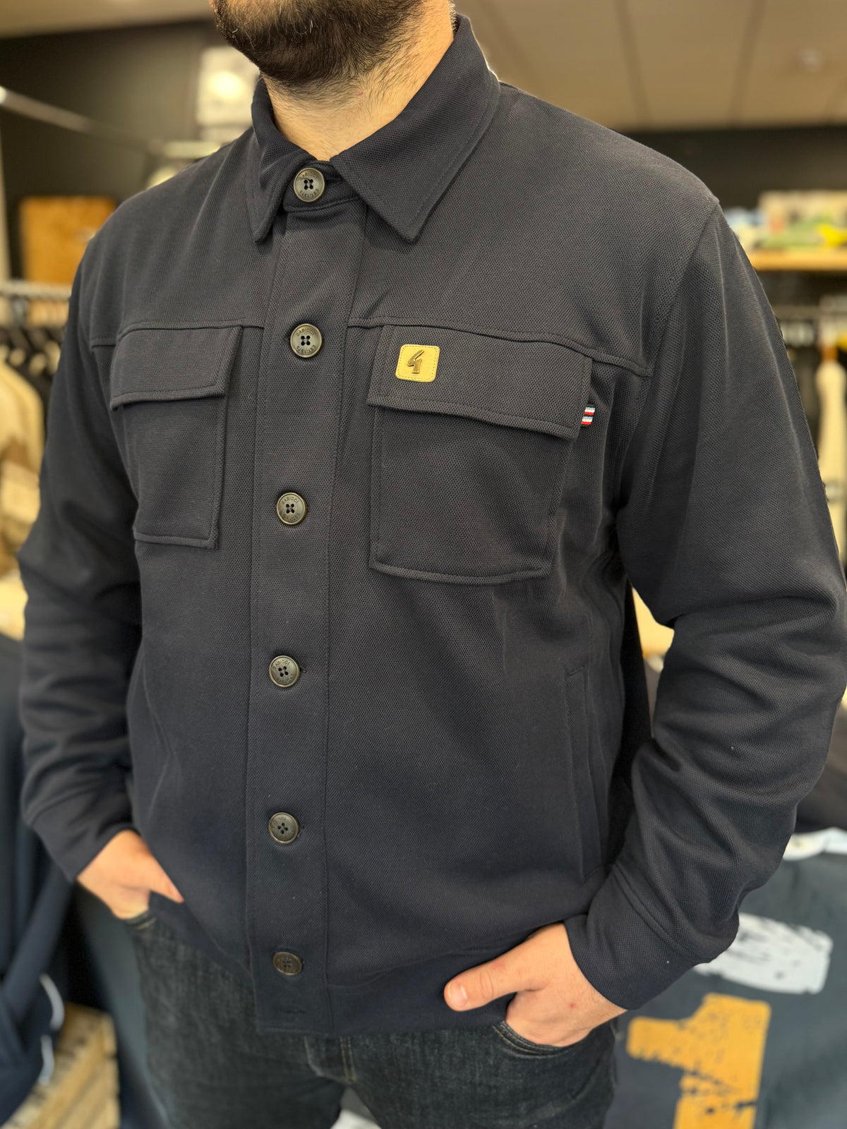 Gabicci Vintage Leigh Overshirt in Navy