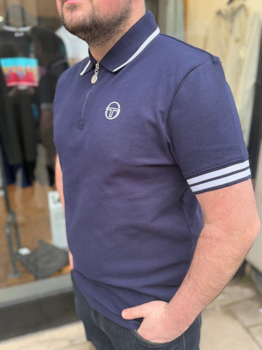 Sergio Tacchini New Iceberg Polo Shirt Maritime Blue/White - RD1 Clothing