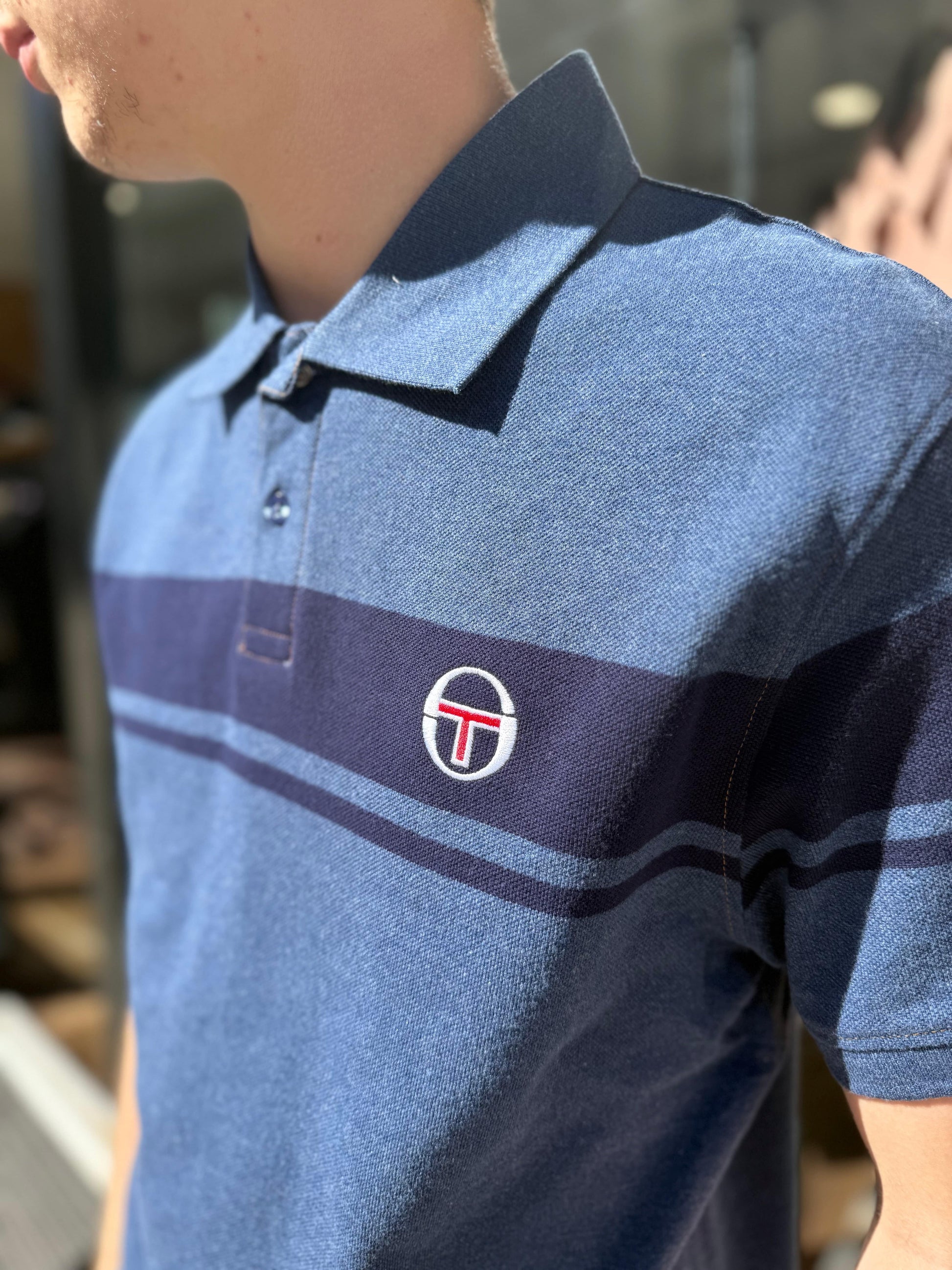 Sergio Tacchini DM Young Line Polo Shirt Mid Denim - RD1 Clothing