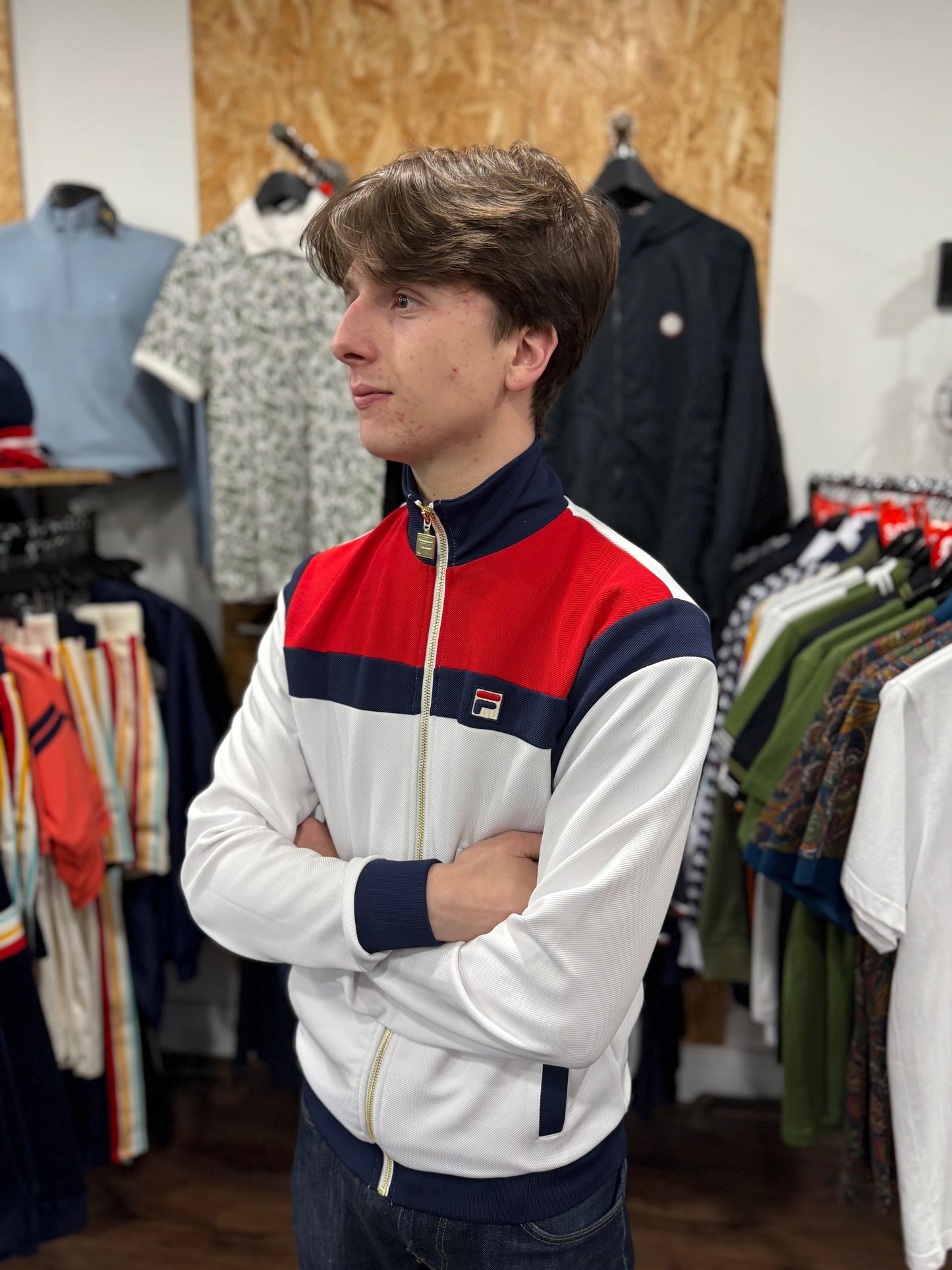Fila Cruz Track Top White/Red - RD1 Clothing