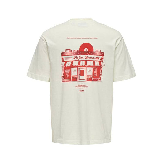Only and Sons Onsrylan Rlx Record Prints T-shirt White - RD1 Clothing