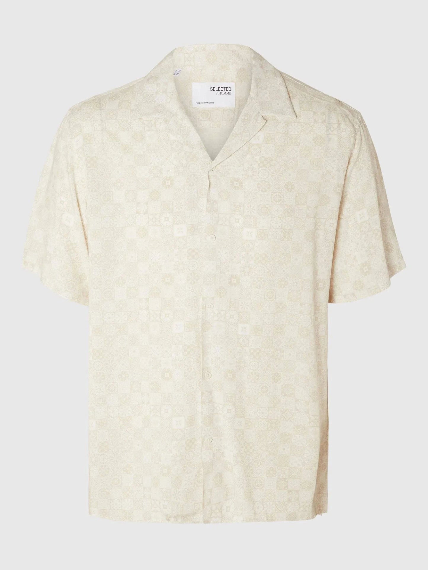 Selected Homme Vero Shirt In AOP Egret
