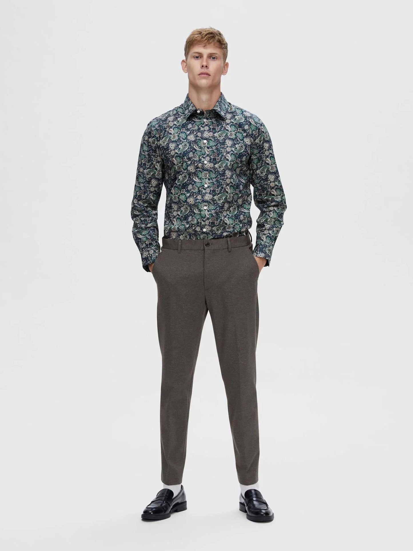 Selected Homme Soho LS Shirt In Dark Navy Paisley