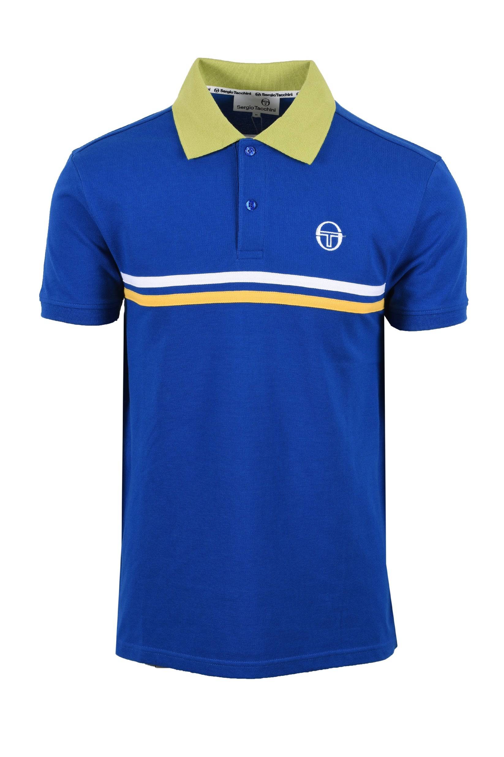 Sergio Tacchini Supermac Polo Shirt Nautical Blue/Dark Citron/Daffodil - RD1 Clothing
