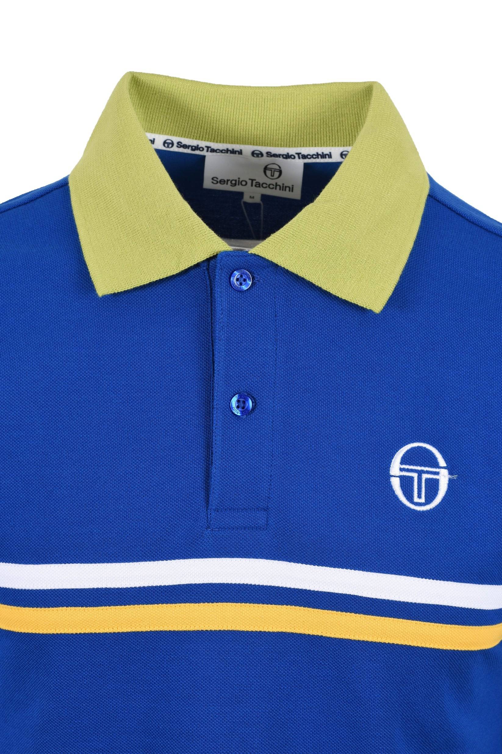 Sergio Tacchini Supermac Polo Shirt Nautical Blue/Dark Citron/Daffodil - RD1 Clothing