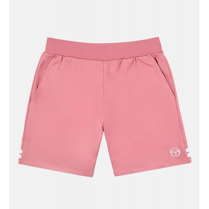 Sergio Tacchini New Orion pink and white shorts with a relaxed fit and sporty design, perfect for casual or athletic wear.