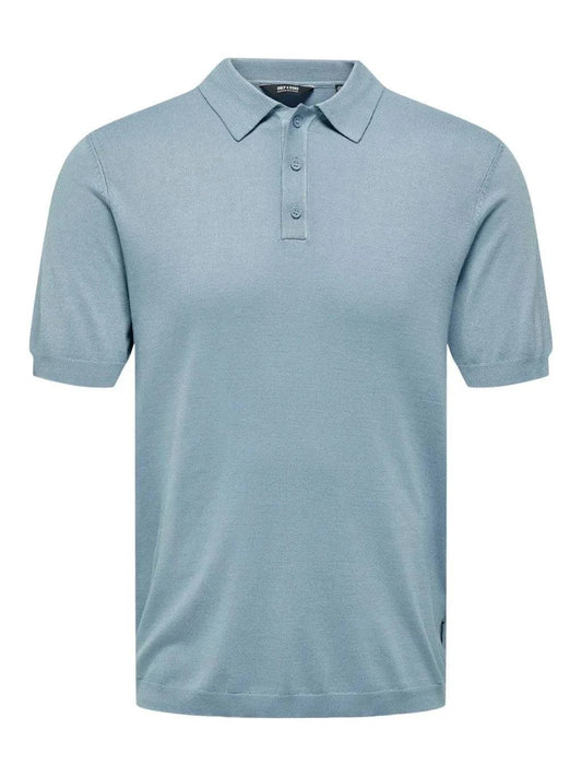 Only and Sons Knitted S/S Polo Sky - RD1 Clothing