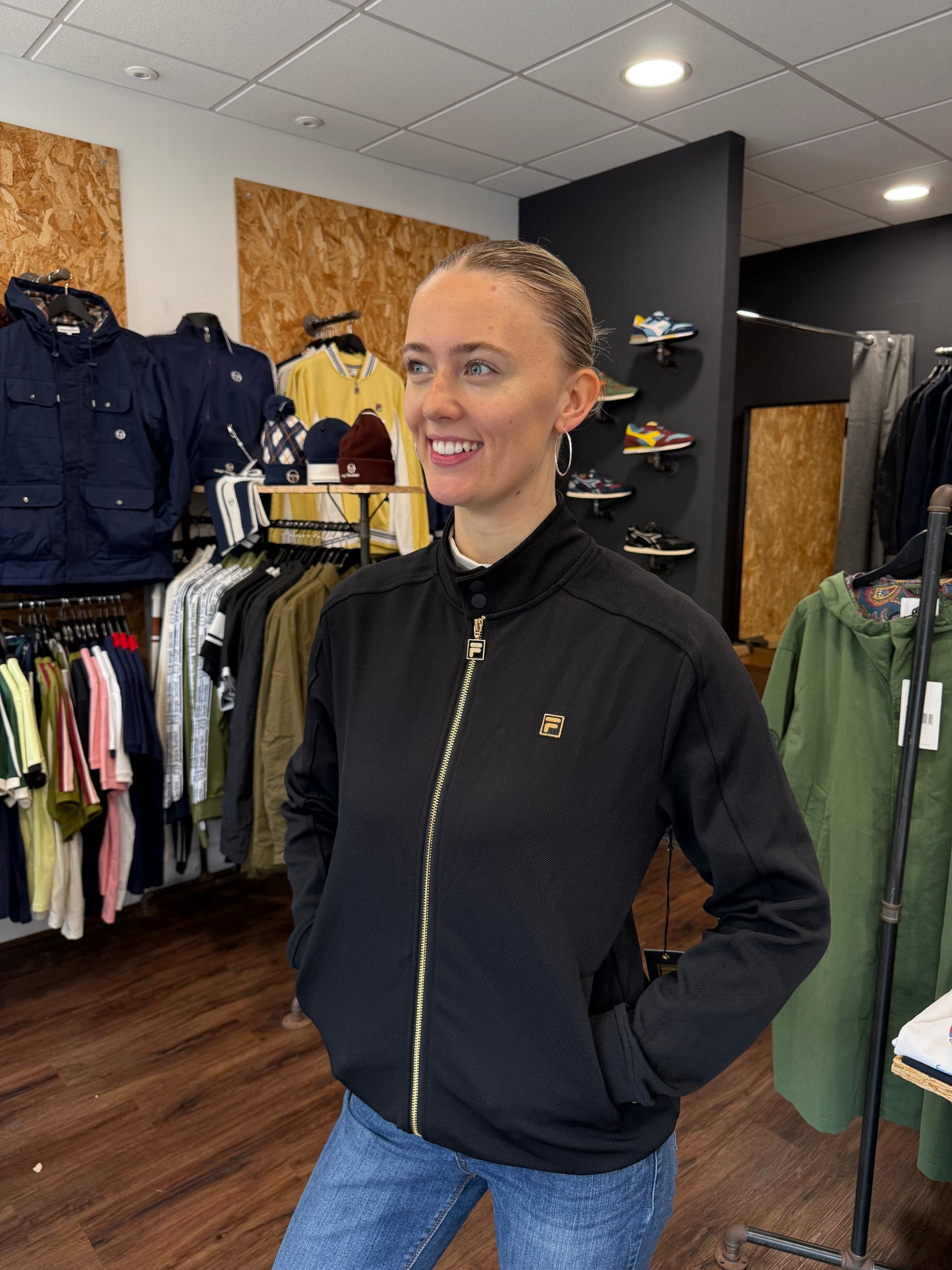 Fila Gold Davey Full Zip Track Top Black
