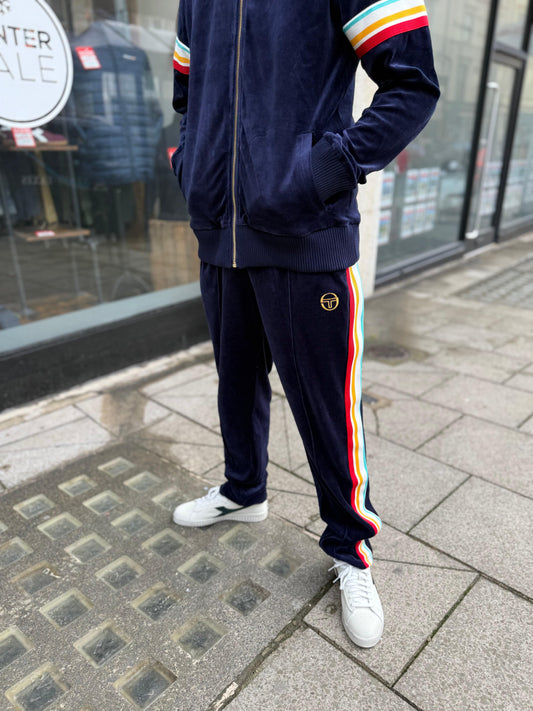 Sergio Tacchini Slice Velour Track Bottom Martime Blue/Gold - RD1 Clothing