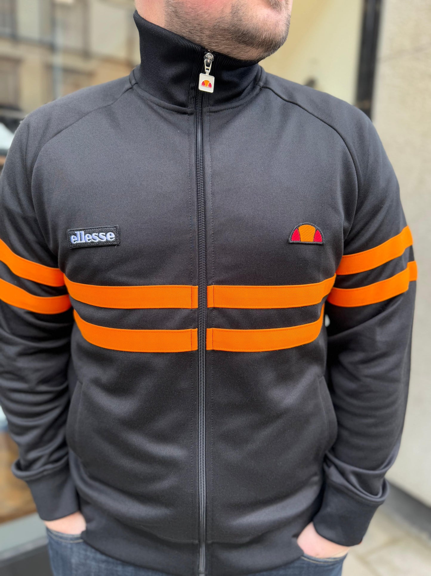 Ellesse Rimini Track Top Black/Orange - RD1 Clothing