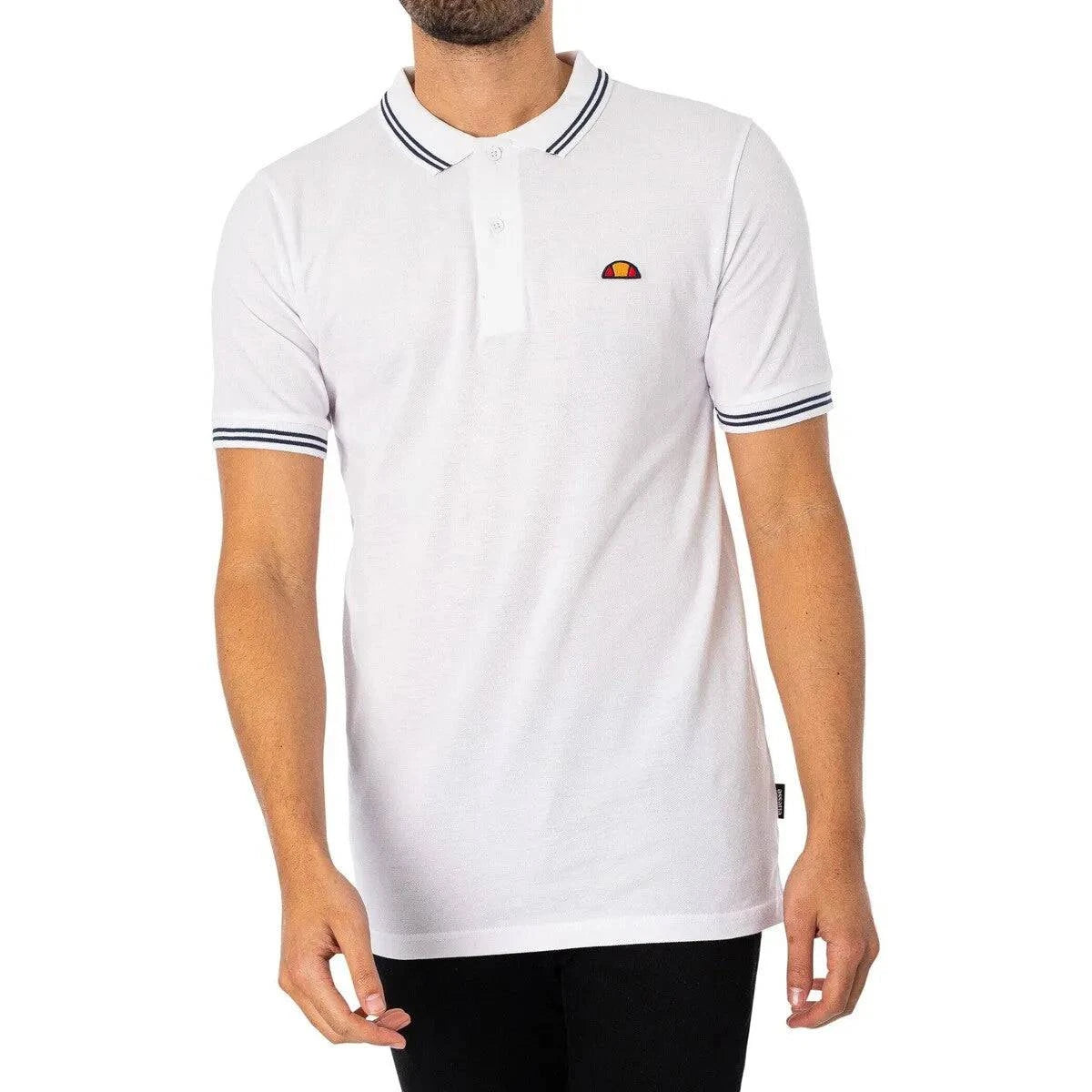 Ellesse Rooks Polo Shirt In White/Navy - RD1 Clothing