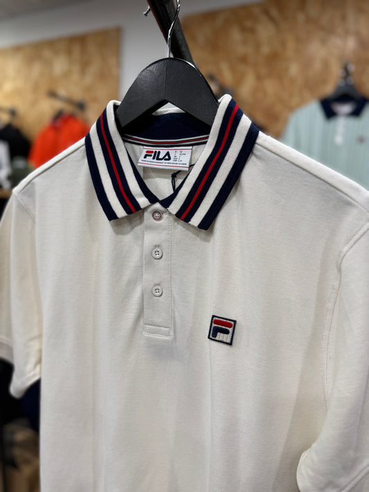 Fila Vintage Achille Three Button Heritage Tape Basic Polo Gardenia