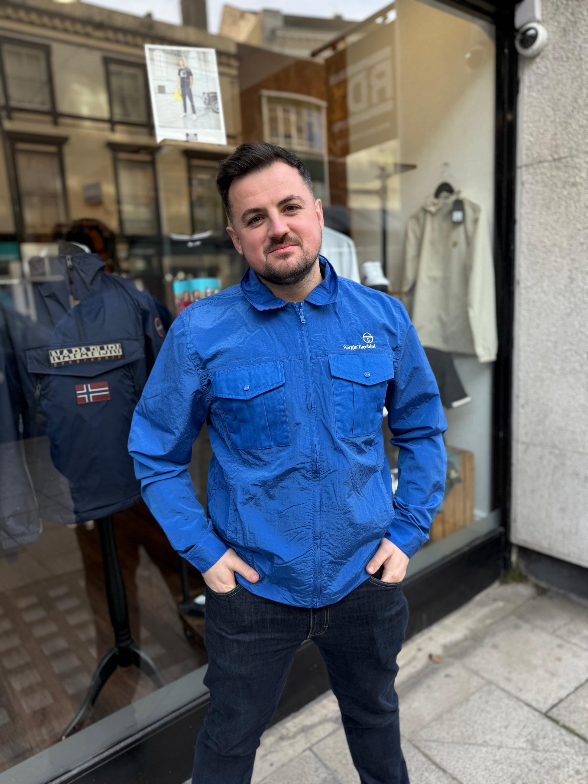Sergio Tacchini Luciano Reg Fit Shacket In Nautical Blue - RD1 Clothing