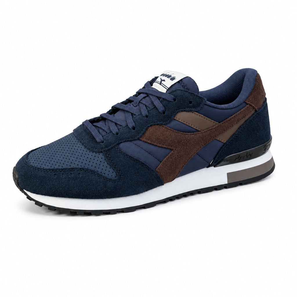 Diadora Camaro Triple M2 Navy Tuareg shoes with navy and taupe design, featuring sporty laces and durable sole.