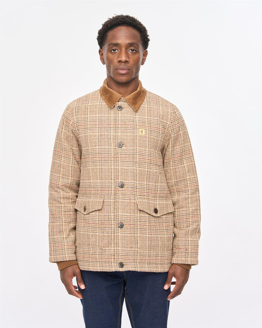 Gabicci Vintage Prince of Wales Check Hunter Jacket in Caramel