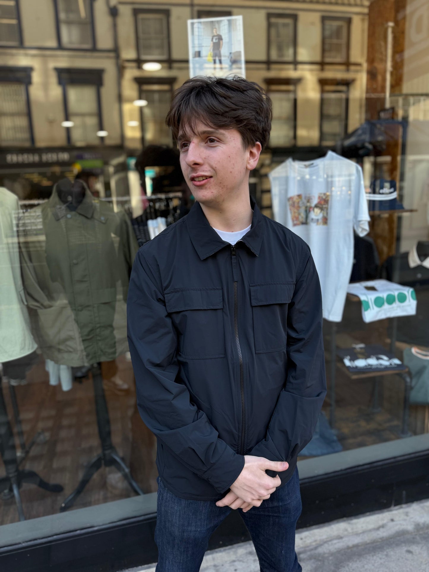 Aquascutum Zip Up Overshirt Black - RD1 Clothing