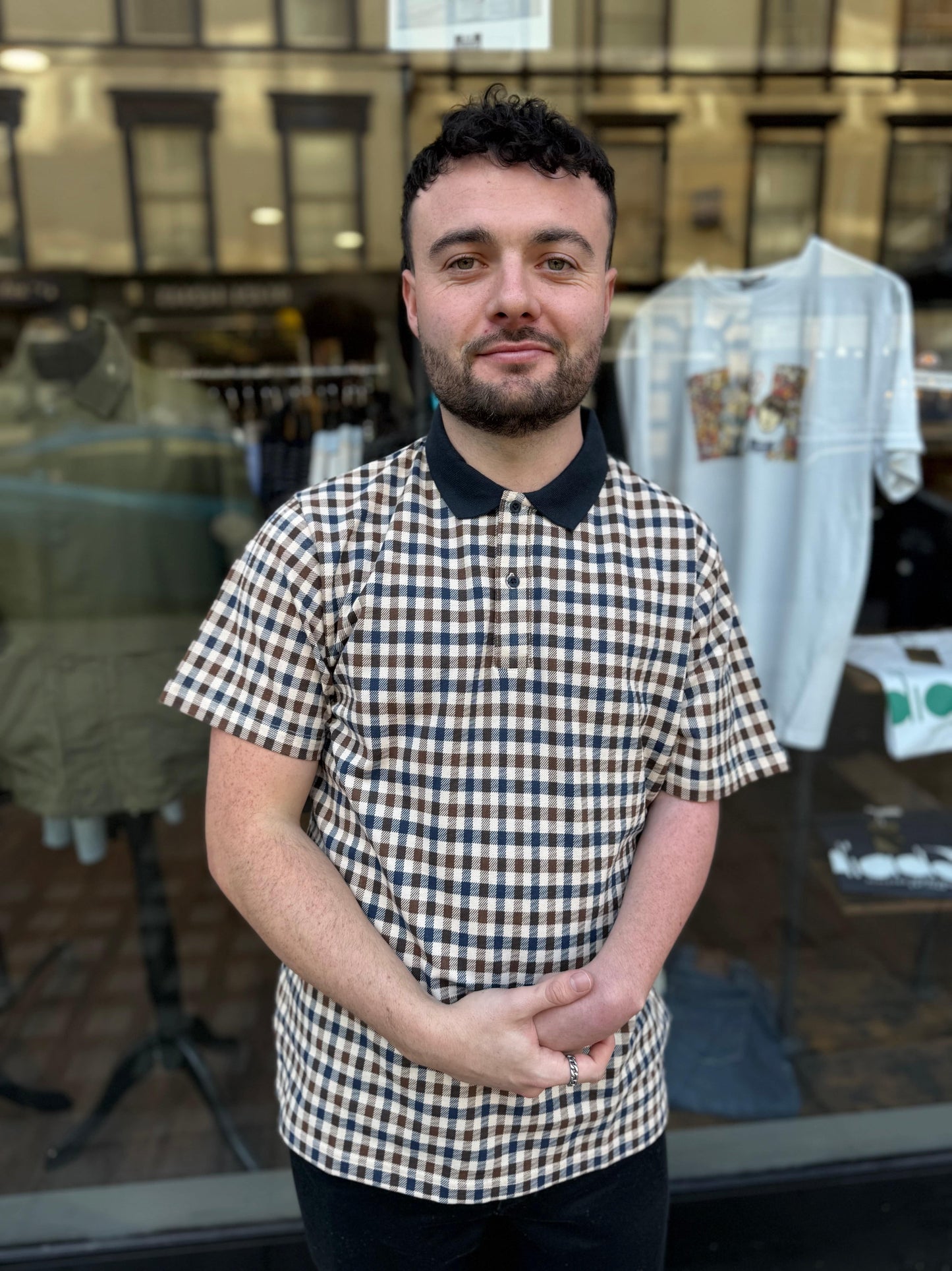 Aquascutum Club Check Polo Navy - RD1 Clothing