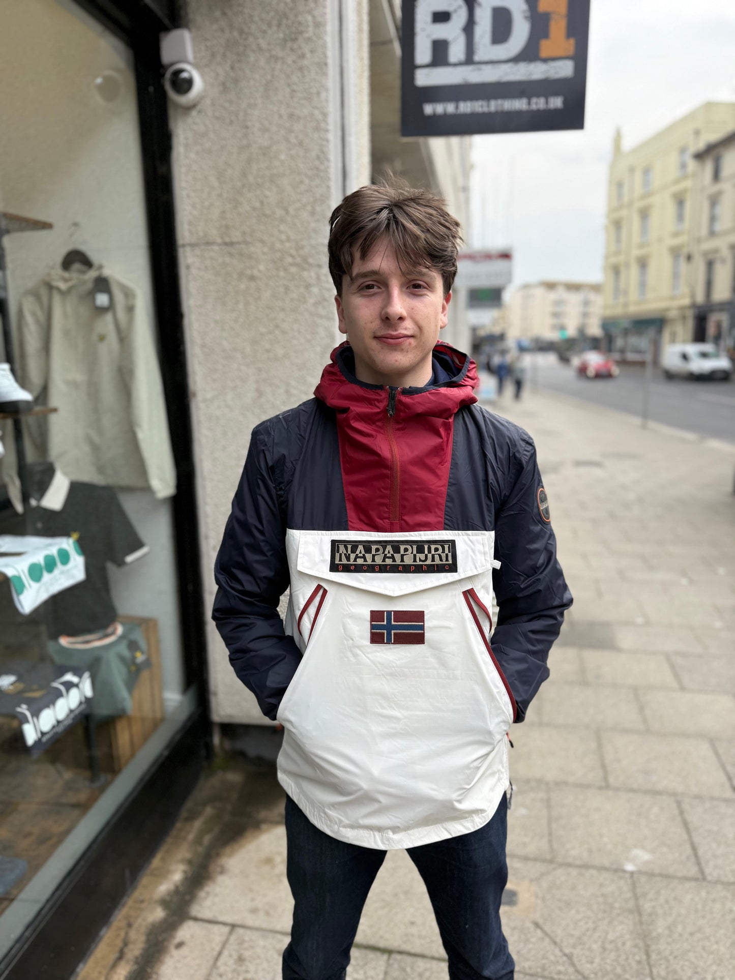 Napapijri Rainforest WB PKT V2 in Navy/White/Burgundy - RD1 Clothing