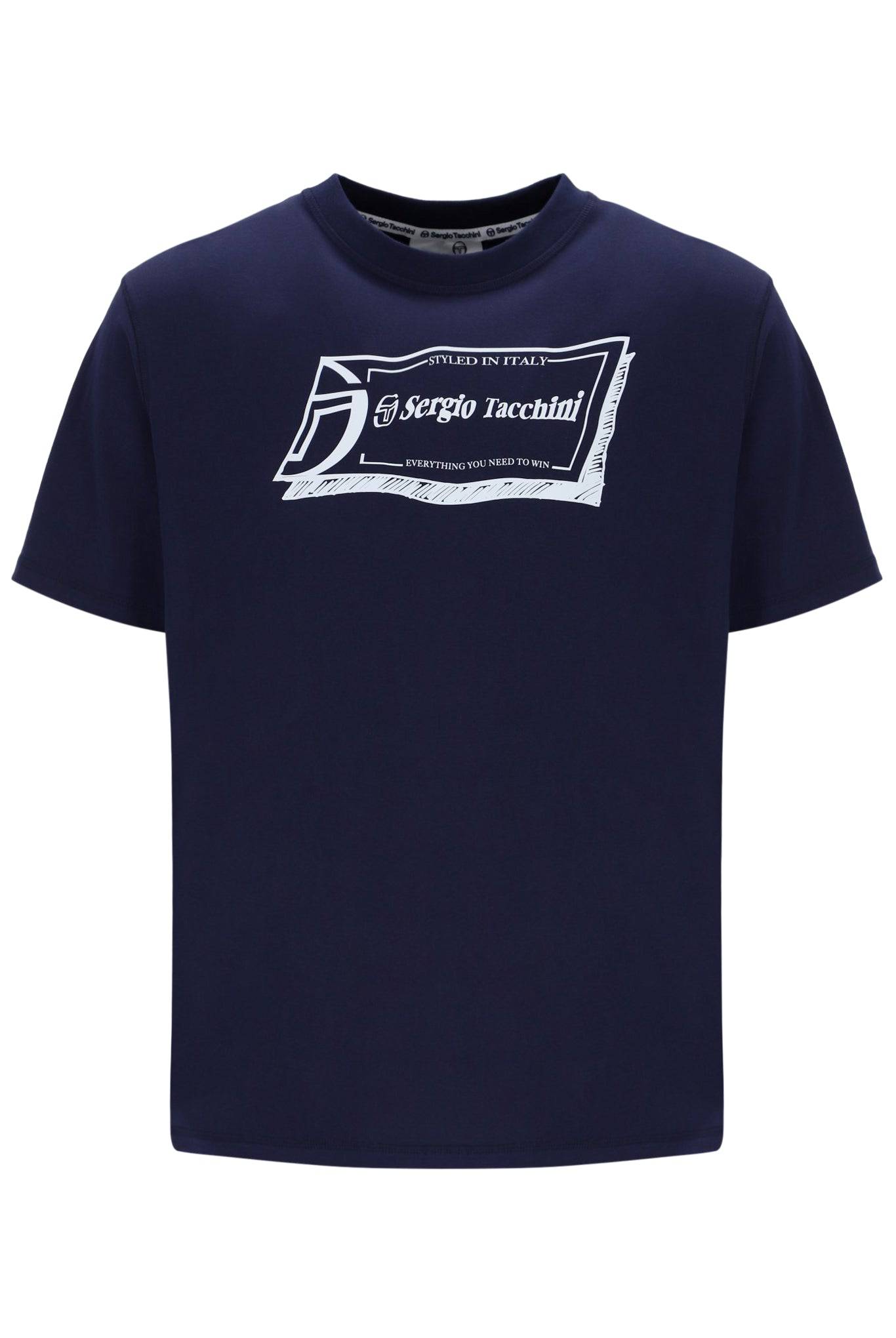 Sergio Tacchini Gian Graphic T-Shirt Navy - RD1 Clothing