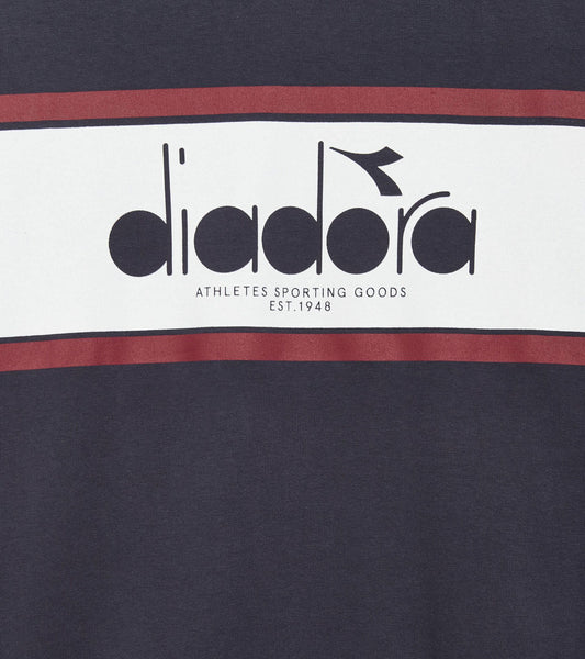 Diadora Logo T-Shirt Blue Denim/Empire Red