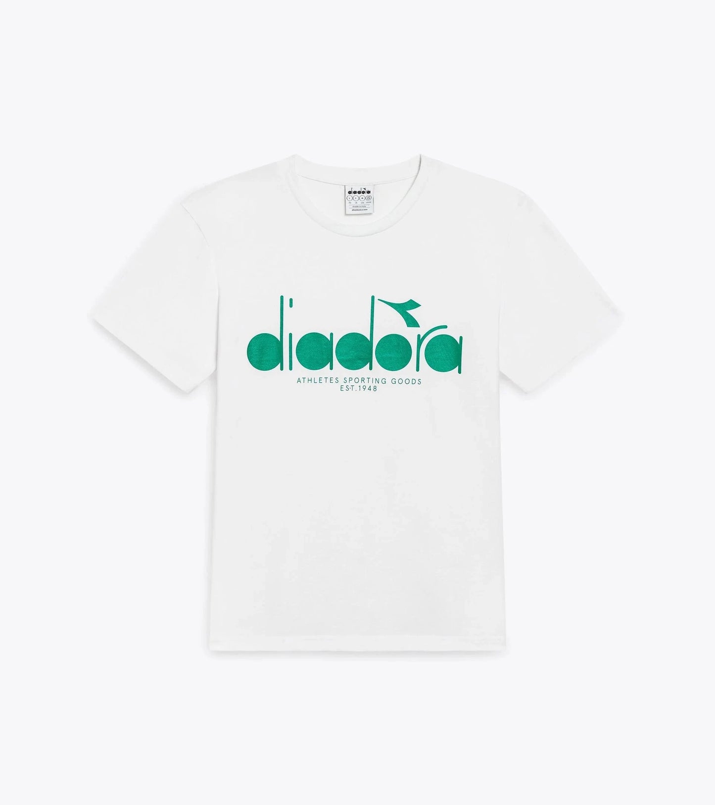 Diadora Logo T-SHIRT White/Green - RD1 Clothing