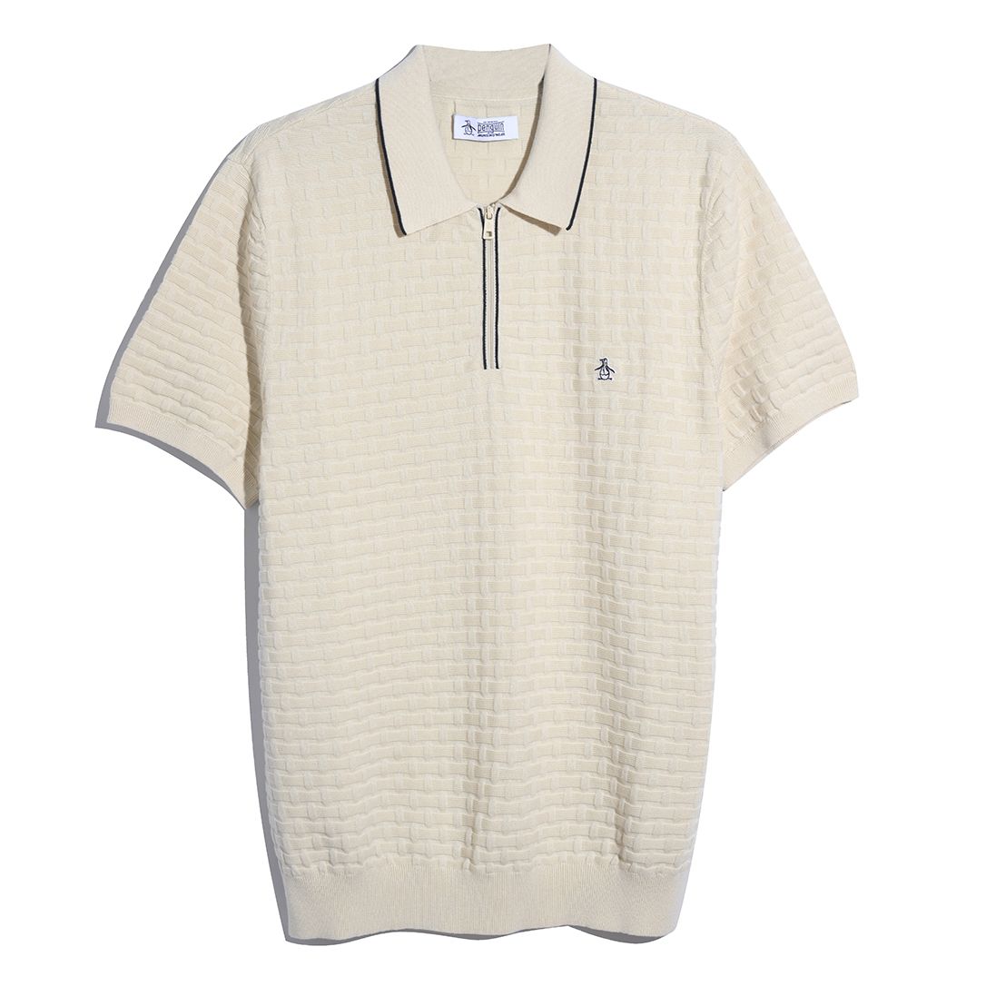 Original Penguin Links Stitch Quarter Zip Birch