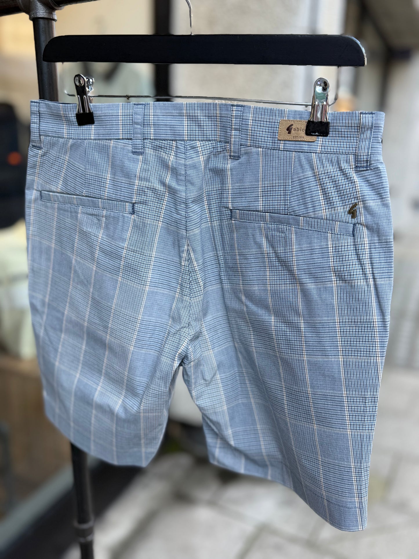 Gabicci Vintage Murphy Check Shorts Delft - RD1 Clothing