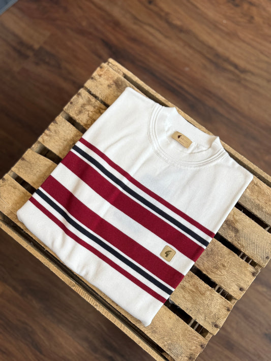 Gabicci Vintage Liam Knitted Turtle Neck T-Shirt White - RD1 Clothing