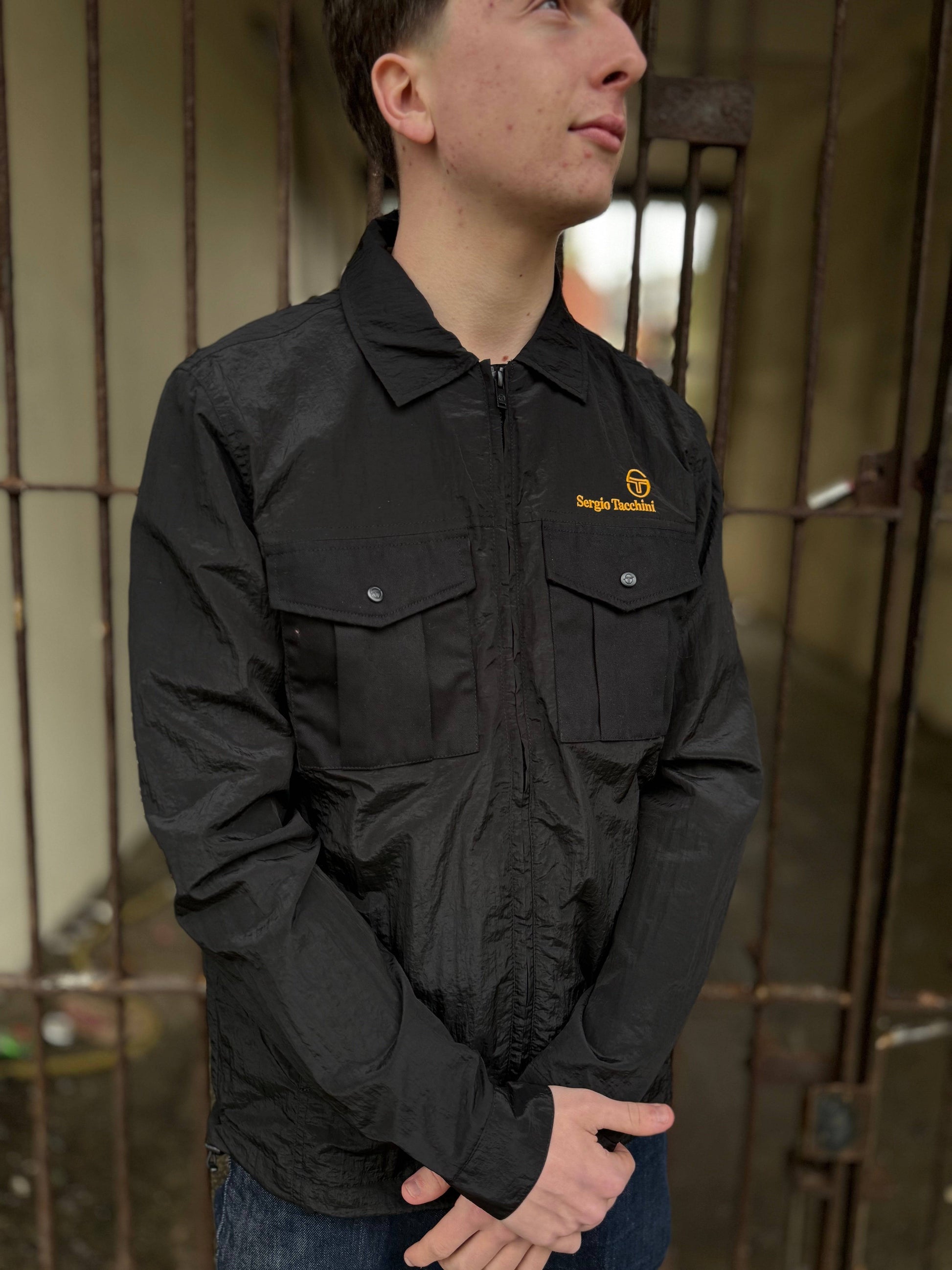 Sergio Tacchini Luciano Overshirt in Black - RD1 Clothing