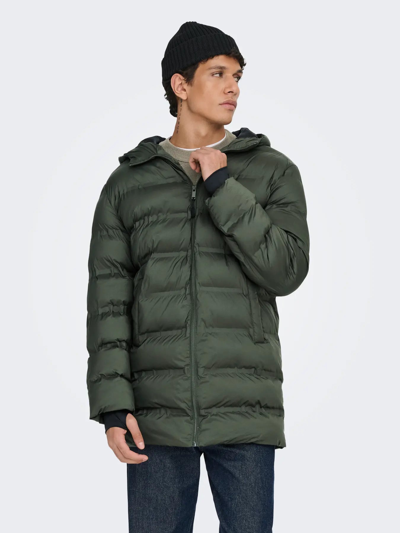 Only & Sons Onsunion Seamless Life Puffer Coat Green
