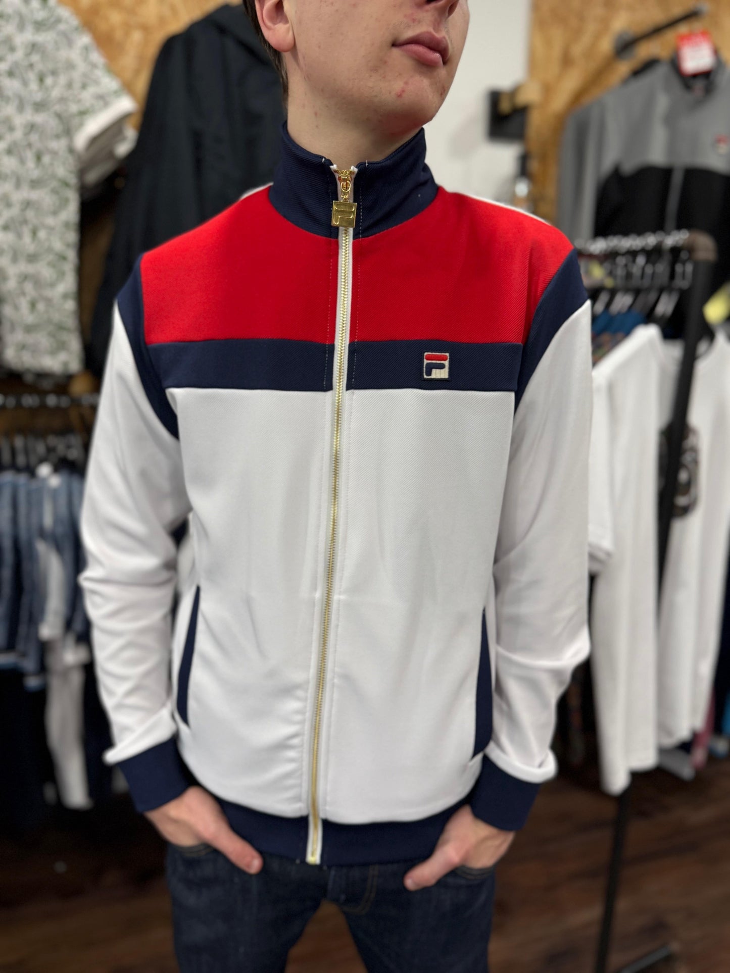 Fila Cruz Track Top White/Red - RD1 Clothing