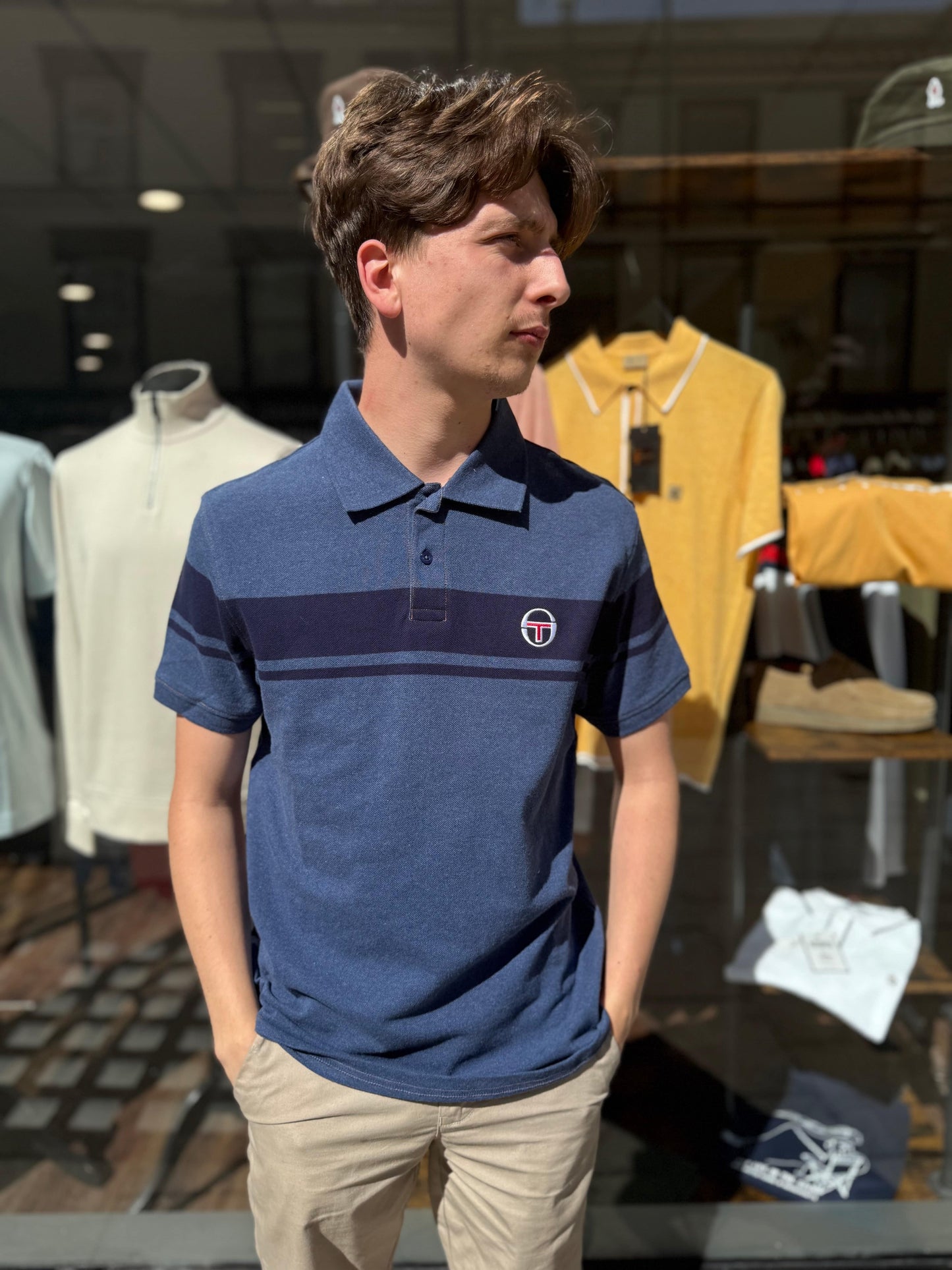 Sergio Tacchini DM Young Line Polo Shirt Mid Denim - RD1 Clothing