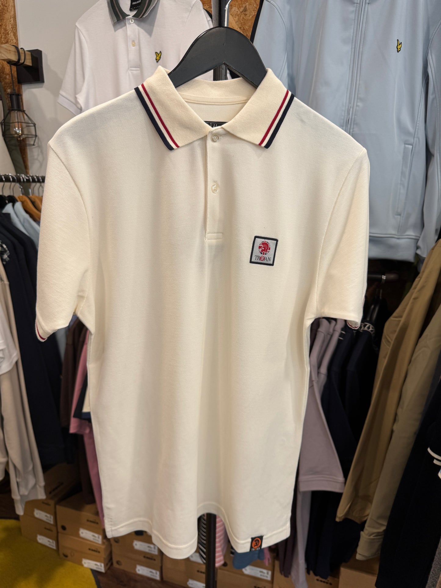 Trojan Twin tipped Polo in White TR/9077 - RD1 Clothing