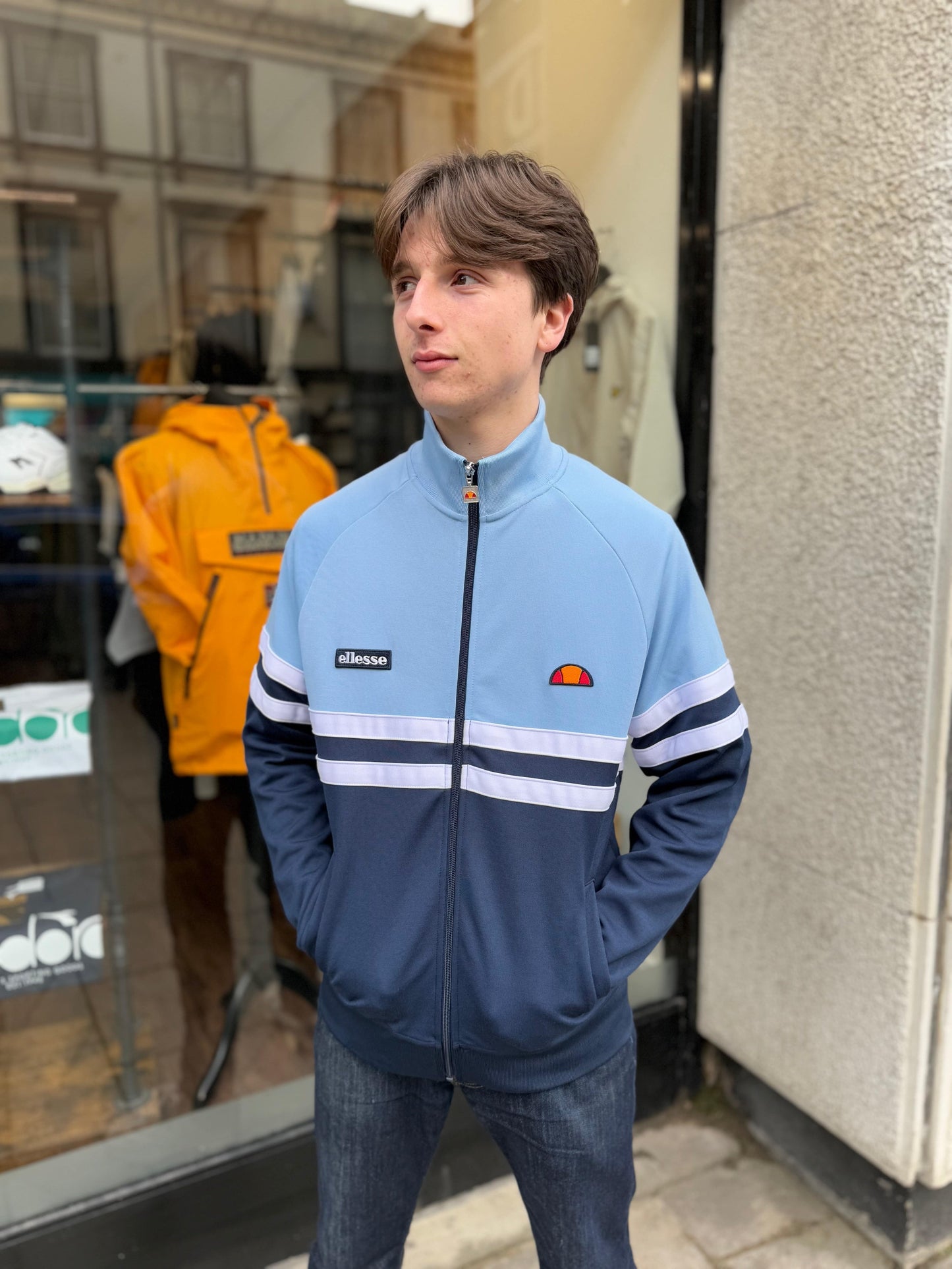 Ellesse Rimini Track Top Light Blue/Navy - RD1 Clothing