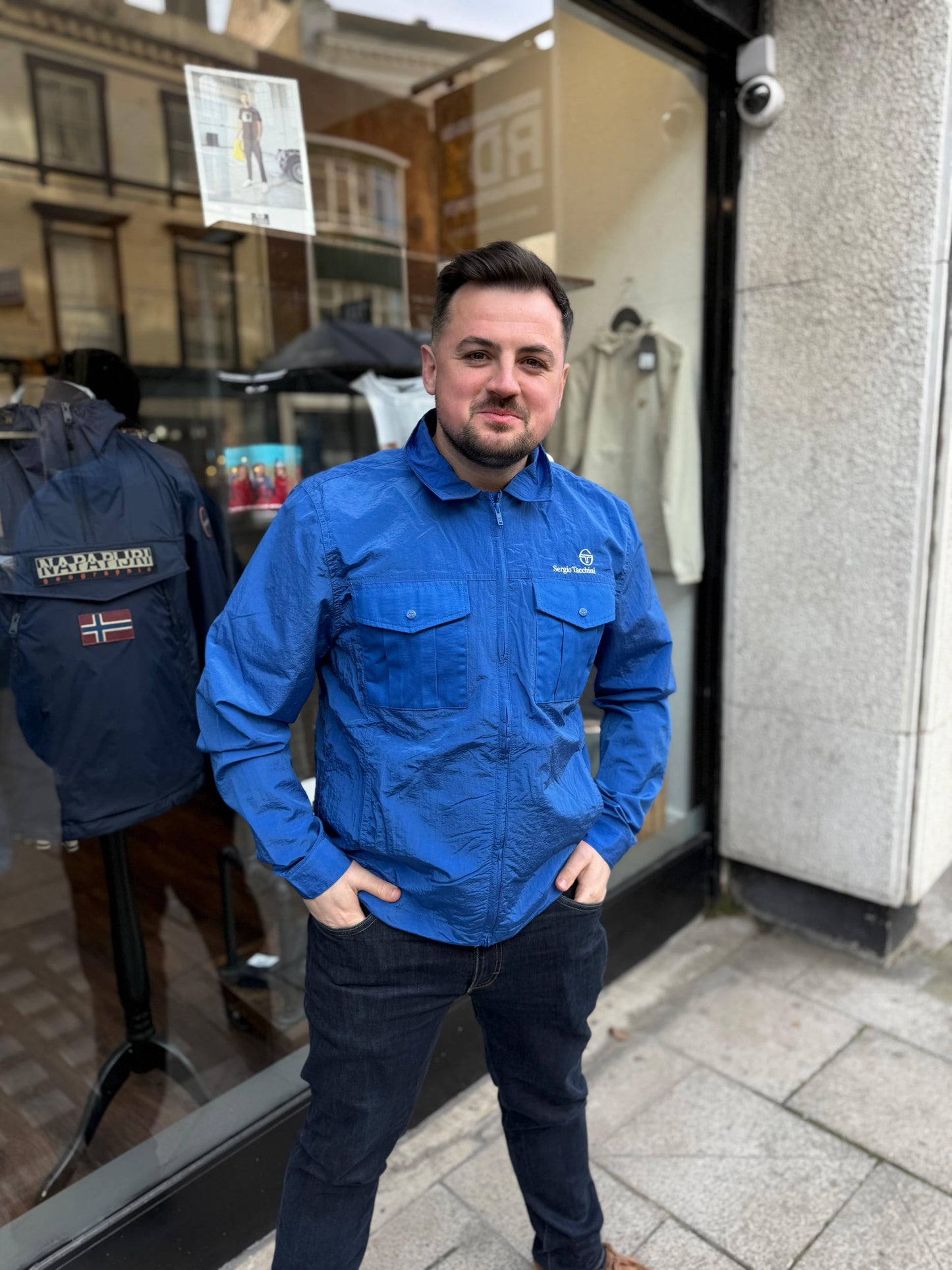 Sergio Tacchini Luciano Reg Fit Shacket In Nautical Blue - RD1 Clothing