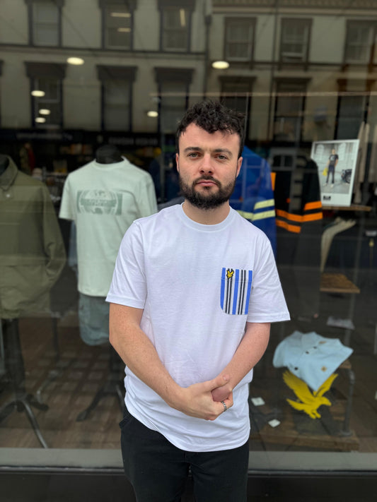 Lyle & Scott Stripe Pocket T-shirt White - RD1 Clothing