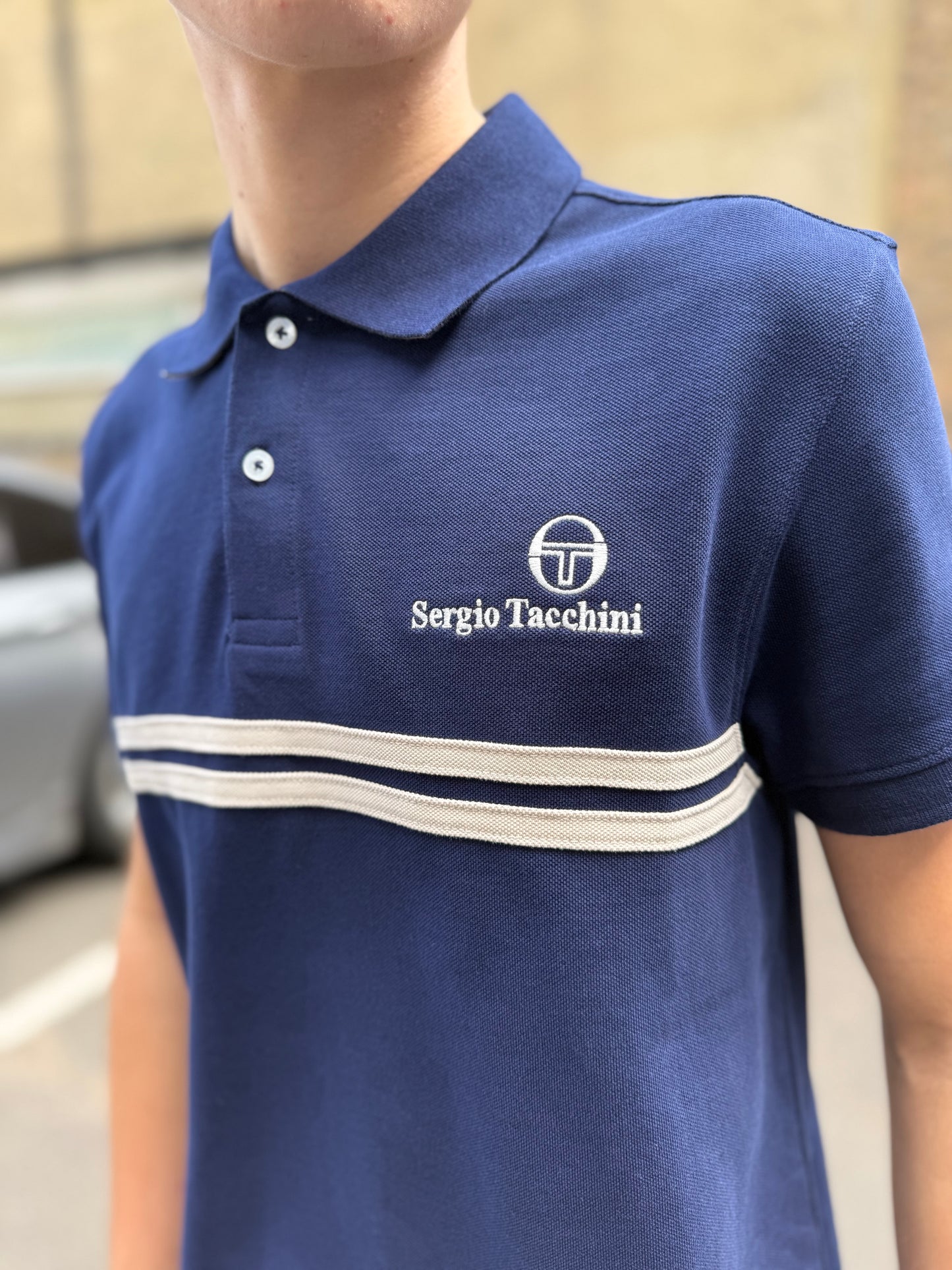 Sergio Tacchini New Supermac Polo White/Navy/Princess Blue