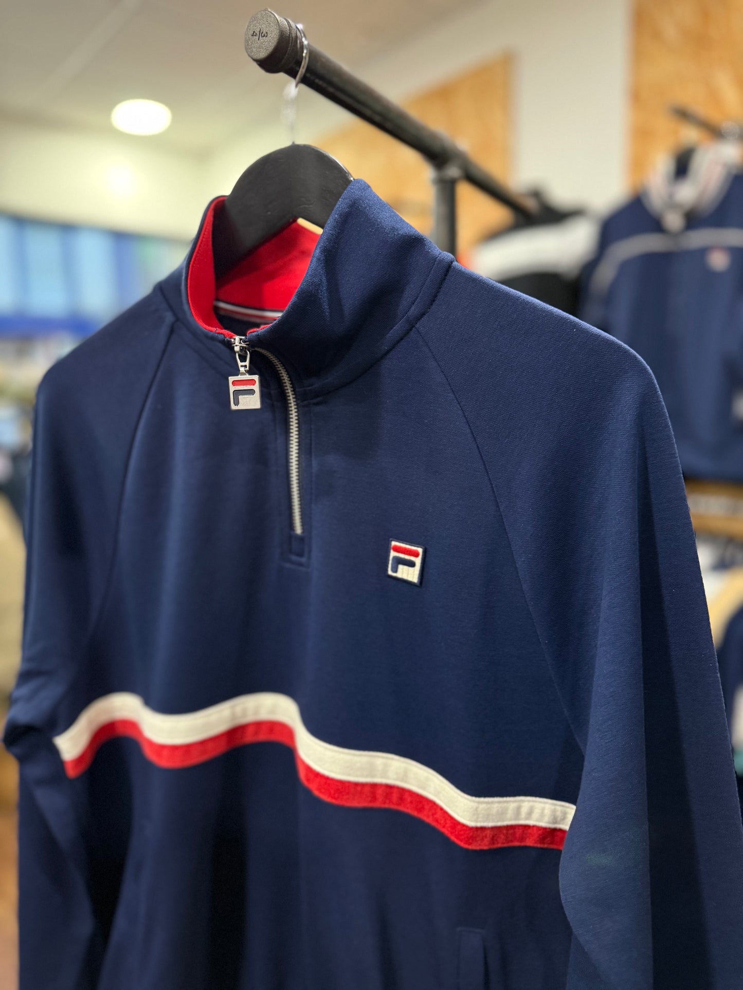 Fila Vintage Rolando Quarter Zip Navy/Gardenia/Red