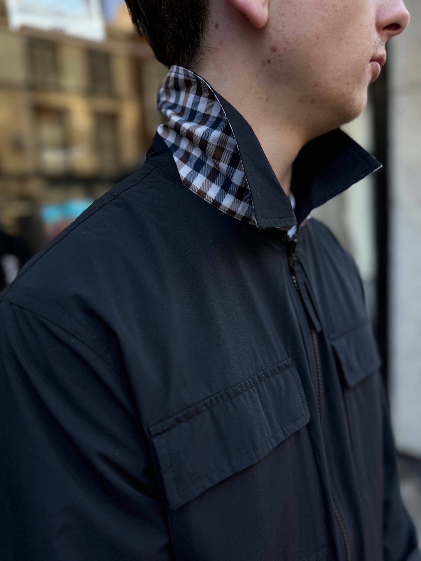 Aquascutum Zip Up Overshirt Black - RD1 Clothing