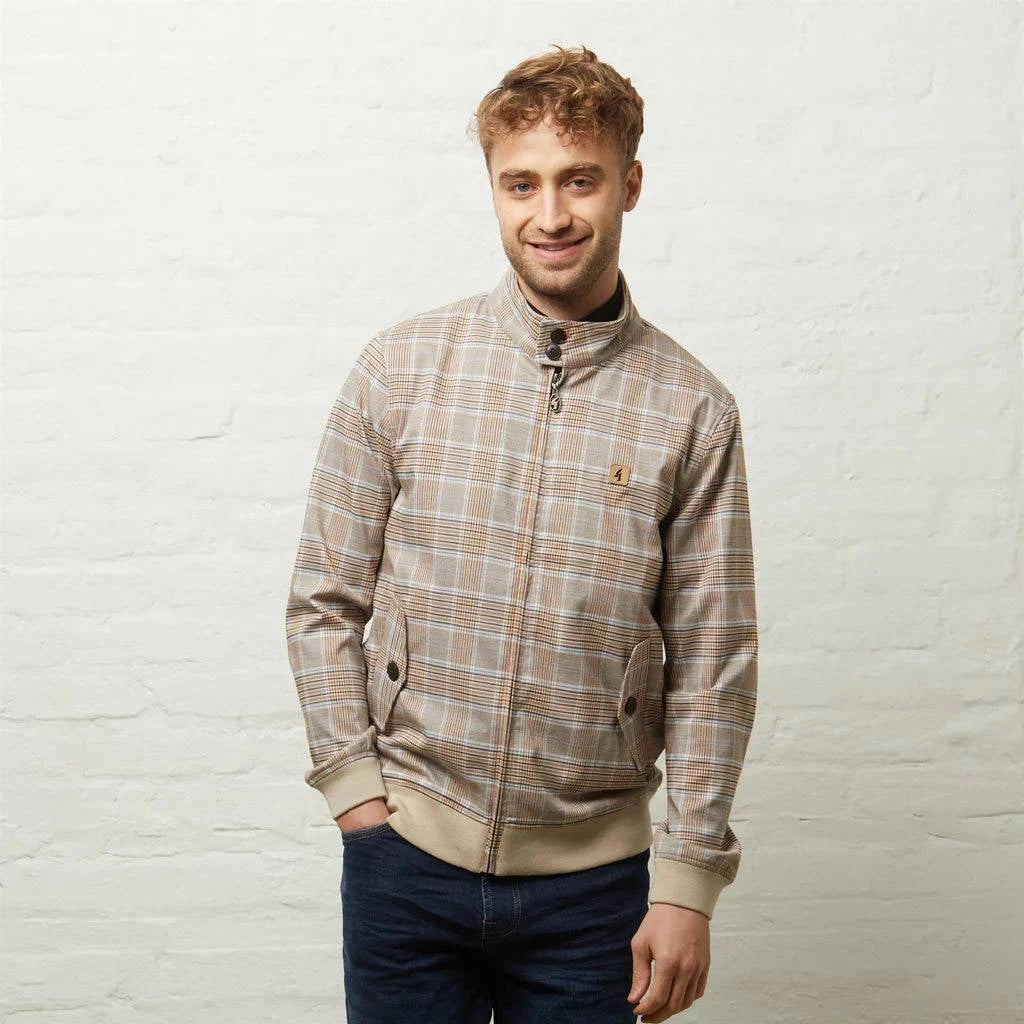 Gabicci Hadrian Paisley Lined Check Jacket Latte - RD1 Clothing