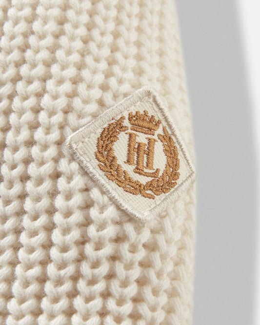 Henri Lloyd Golant Qtr Zip Ribbed Knit In Ecru - RD1 Clothing