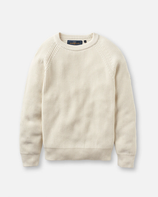 Henri Lloyd Golant Ribbed Crew In Ecru - RD1 Clothing