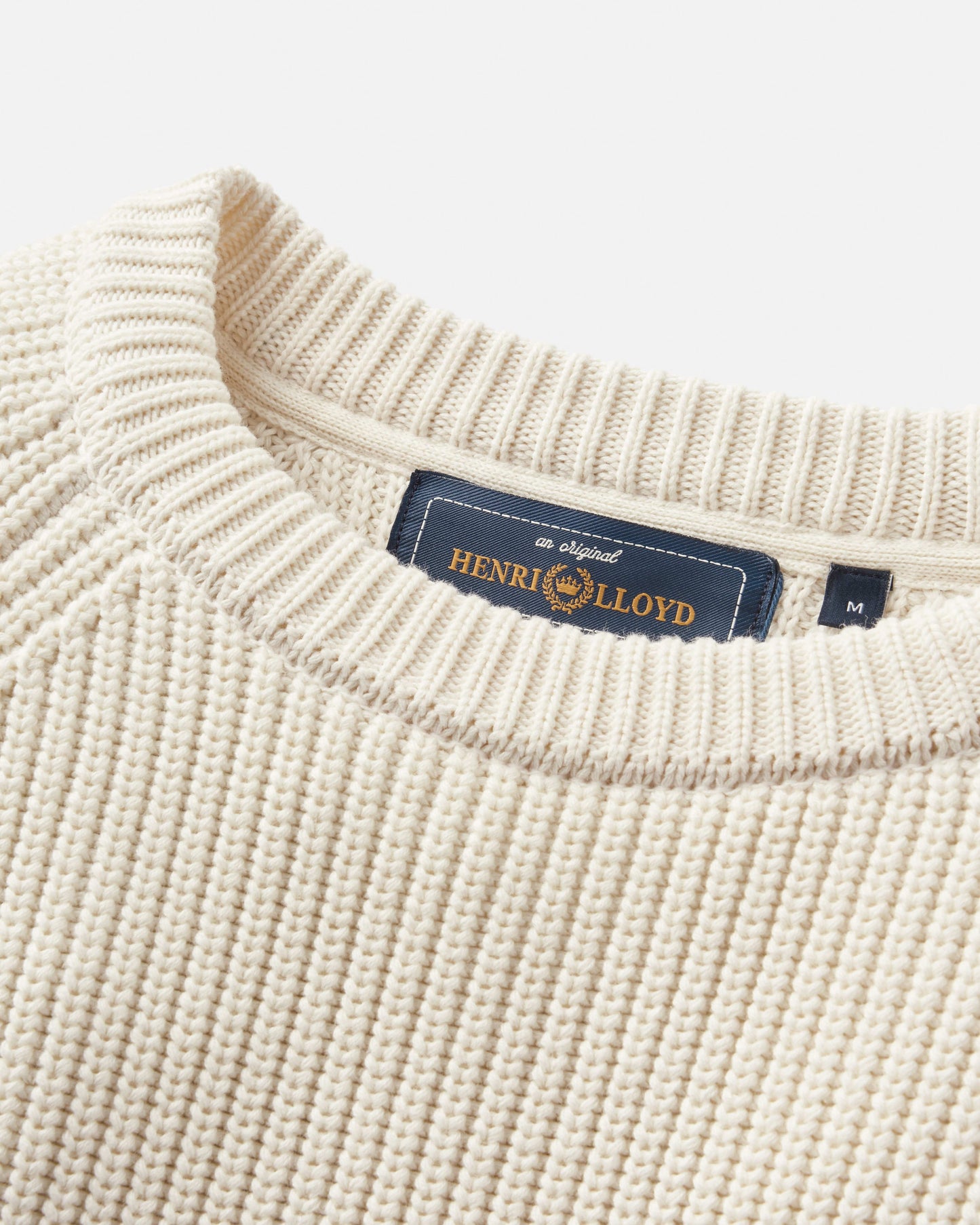 Henri Lloyd Golant Ribbed Crew In Ecru - RD1 Clothing