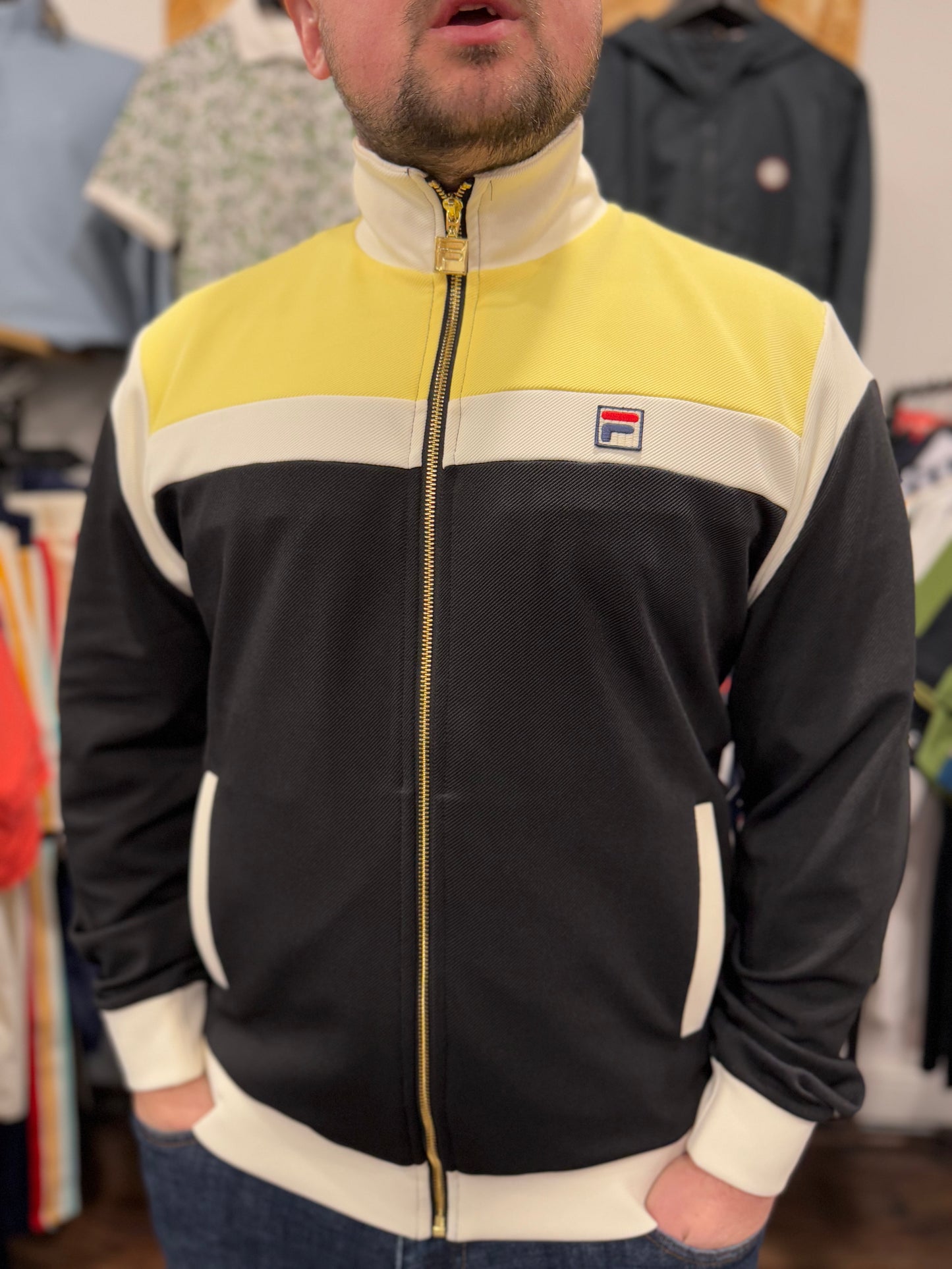 Fila Cruz Track Top Yellow/Black/Gardenia - RD1 Clothing