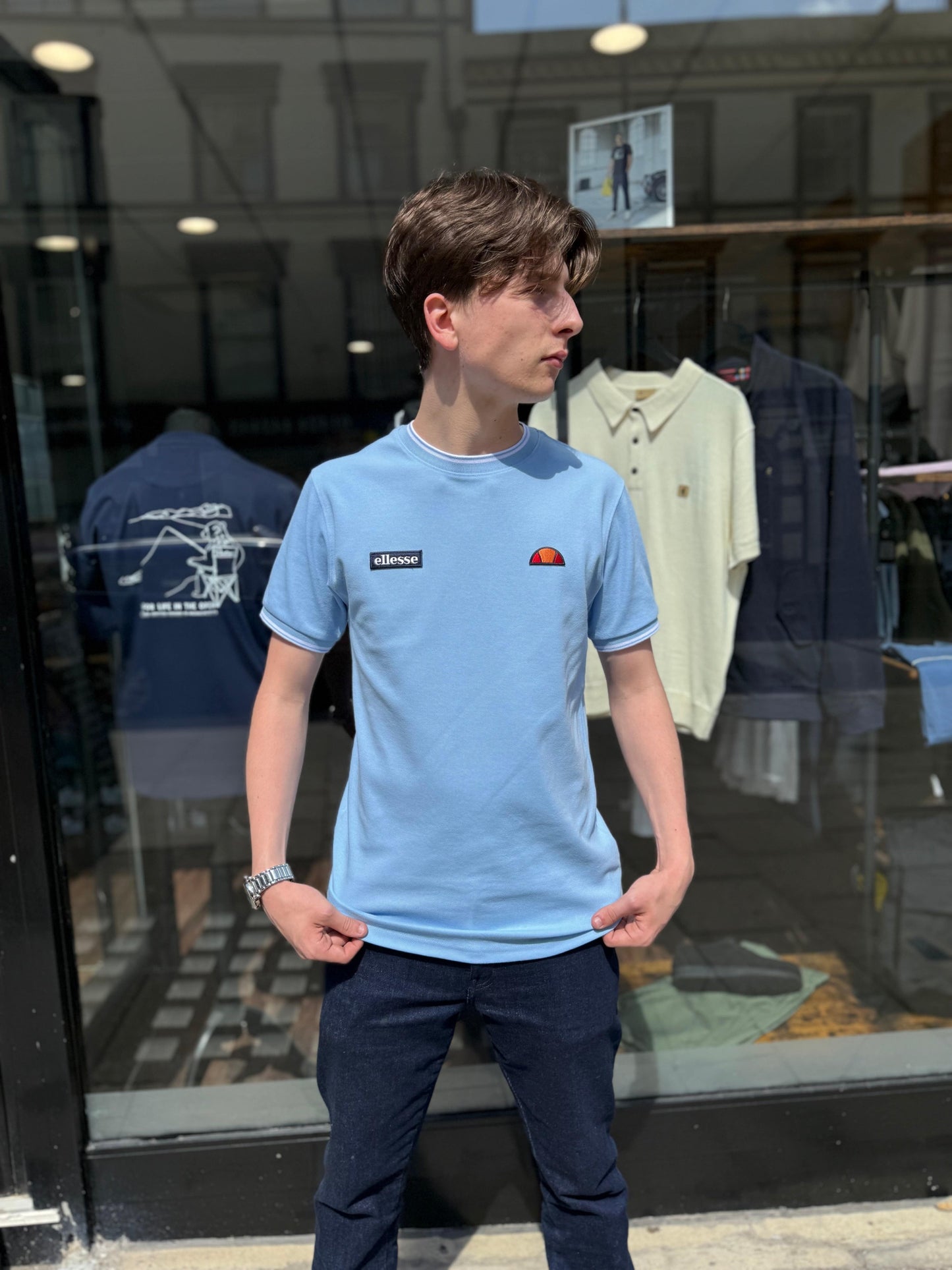 Ellesse Belvider Tee In Light Blue - RD1 Clothing