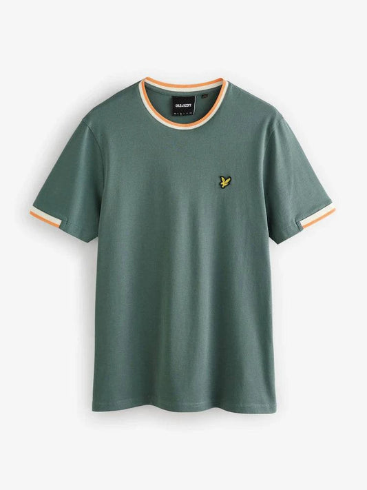 Lyle & Scott Half Tipped T-Shirt Green - RD1 Clothing